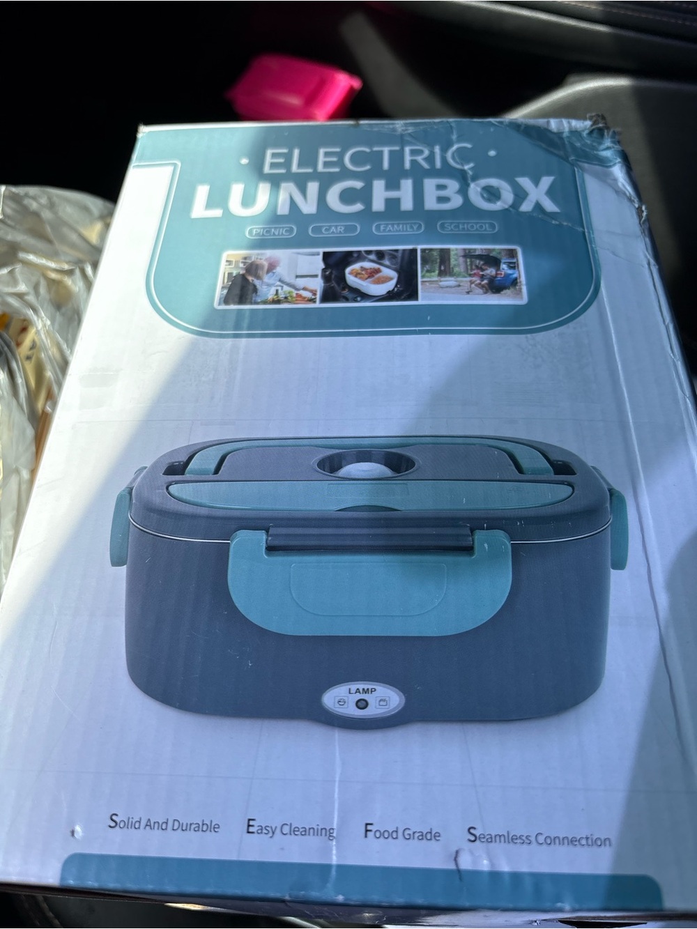 Electric Lunchbox Portable Food Warmer - Teal and Dark Gray